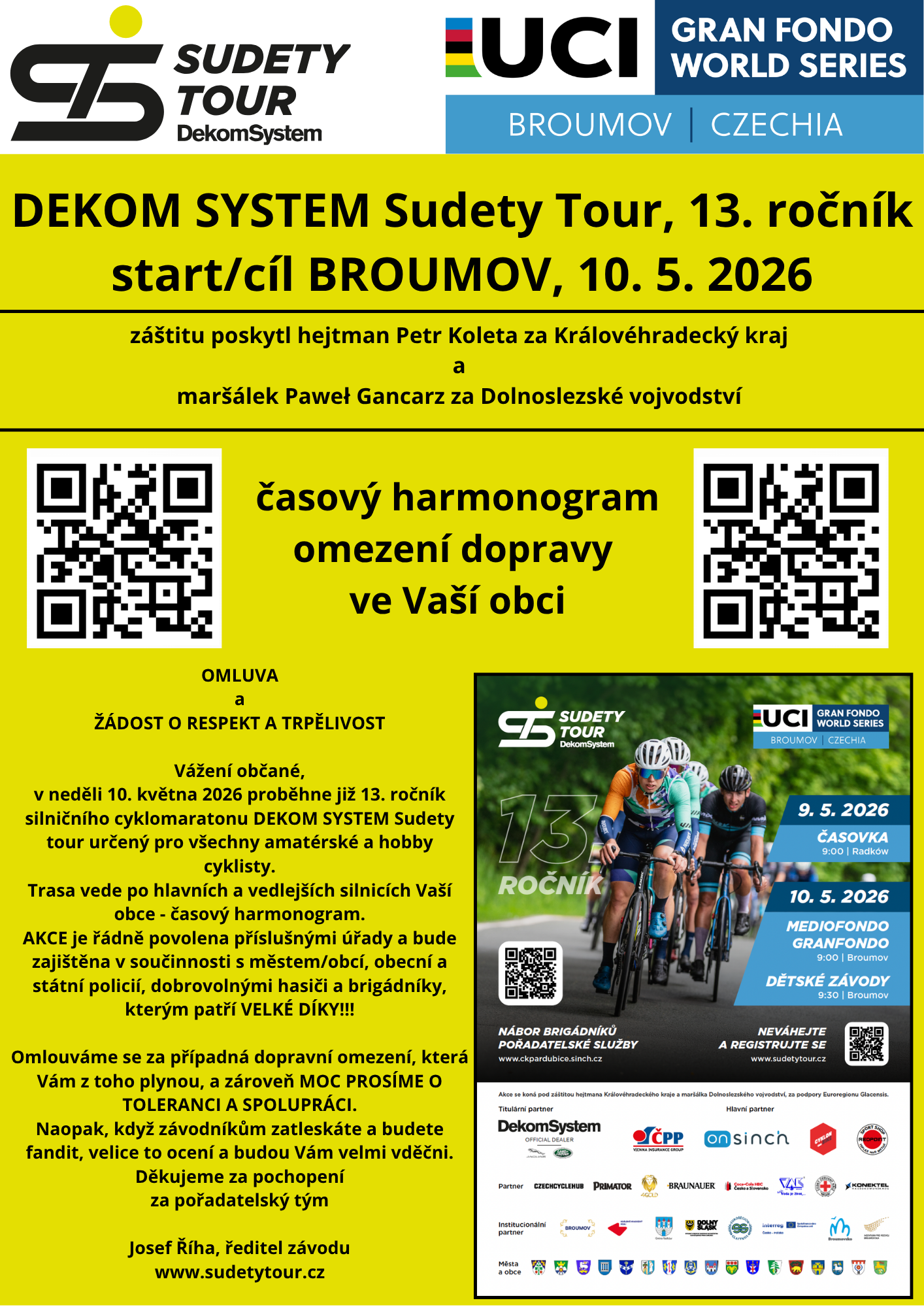 2026 Sudety tour info mesta,obce